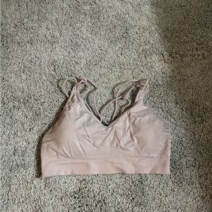 lavender fabletics sports bra